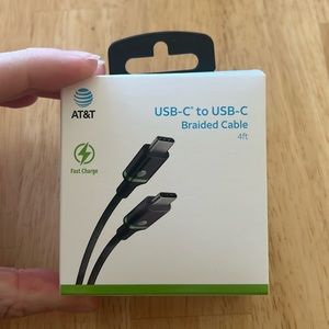 at&t usb c to usb c braided cable - 4 feet / BRAND NEW- fast charge